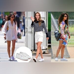 Superga Classic White Lace-Up Sneakers